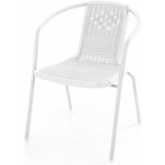 Metallo Sedie per tavolo da giardino Bianco Con Braccioli